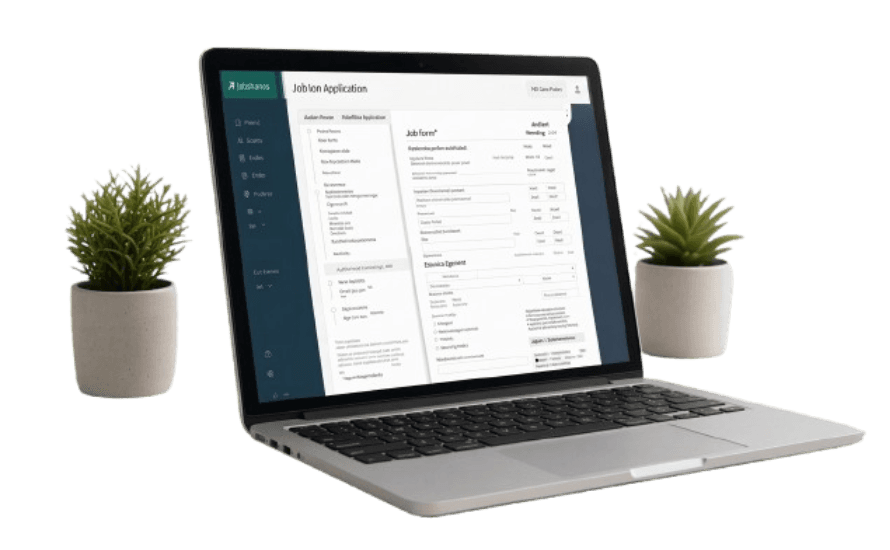 Laptop showing the jobsthanos resume builder
